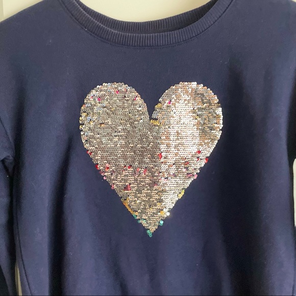 LAST CHANCE!! Gap Kids Navy Sweatshirt, Rainbow Flippy Heart. XL (12) - Picture 4 of 8